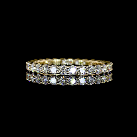 1.07 CT Round Lab Grown Diamond Eternity Band in 14K Yellow Gold