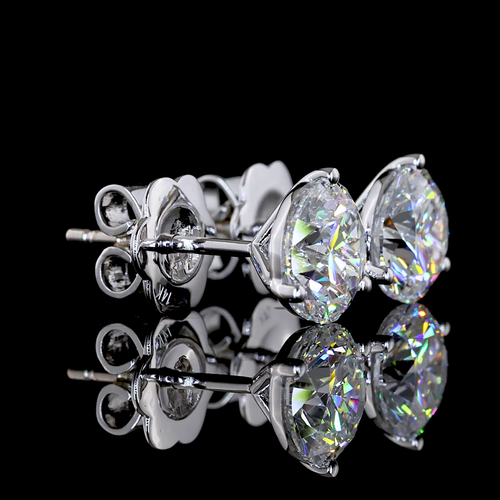 2.55 CT Round Lab Grown Diamond Martini Earrings in 14K White Gold