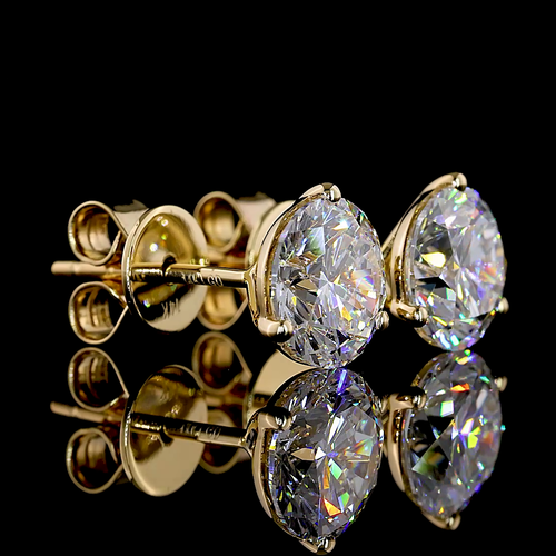 2.55 CT Round Lab Grown Diamond Martini Earrings in 14K Yellow Gold
