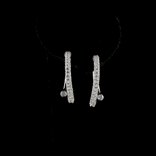 2.46 CT Round Lab Grown Diamond Huggie Earrings in 14K White Gold