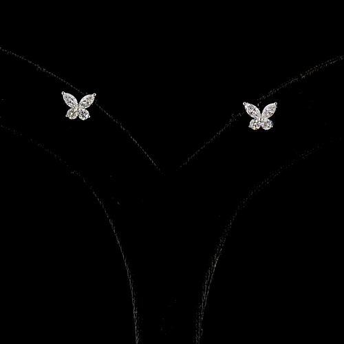 0.67 CT Marquise Lab Grown Diamond Stud Earrings in 14K White Gold