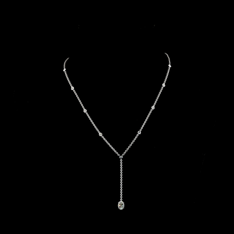 1.52 CT Oval Lab Grown Diamond Tennis Necklace in 14K White Gold