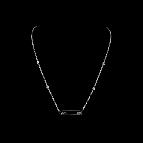 0.42 CT Round Lab Grown Diamond Statement Necklace in 14K White Gold