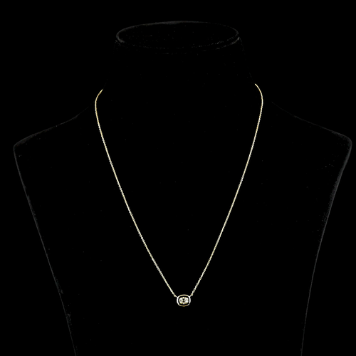 0.25 CT Antique Cushion Lab Grown Diamond Solitaire Pendant in 14K Yellow Gold