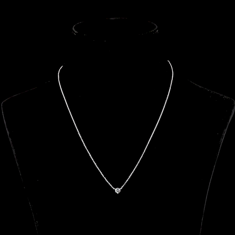 0.32 CT Round Lab Grown Diamond Solitaire Pendant in 14K White Gold