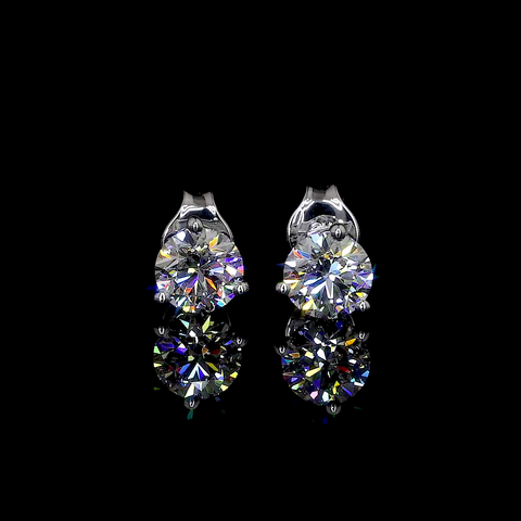 1.1 CT Round Lab Grown Diamond Martini Earrings in 18K White Gold