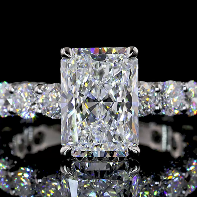 5.77 CT Radiant Lab Grown Diamond Engagement Ring in Platinum