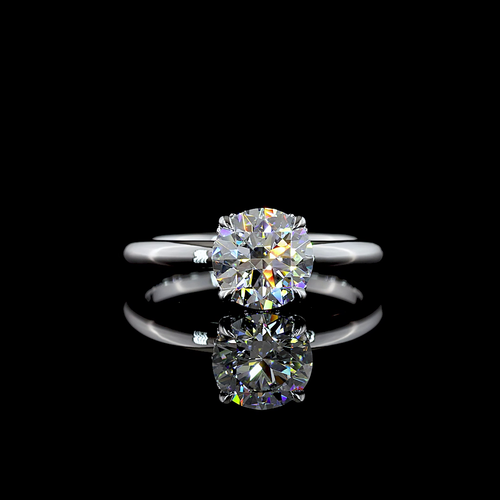 1.6 CT Round Lab Grown Diamond Engagement Ring in 14K White Gold
