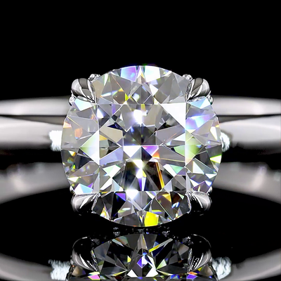 1.6 CT Round Lab Grown Diamond Engagement Ring in 14K White Gold