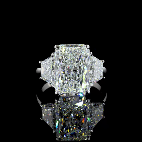 11.31 CT Radiant Lab Grown Diamond Engagement Ring in 14K White Gold