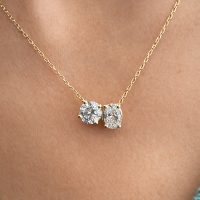 Round & Oval Shape Diamond Pendant (Lab Grown) - Laura Milman New York