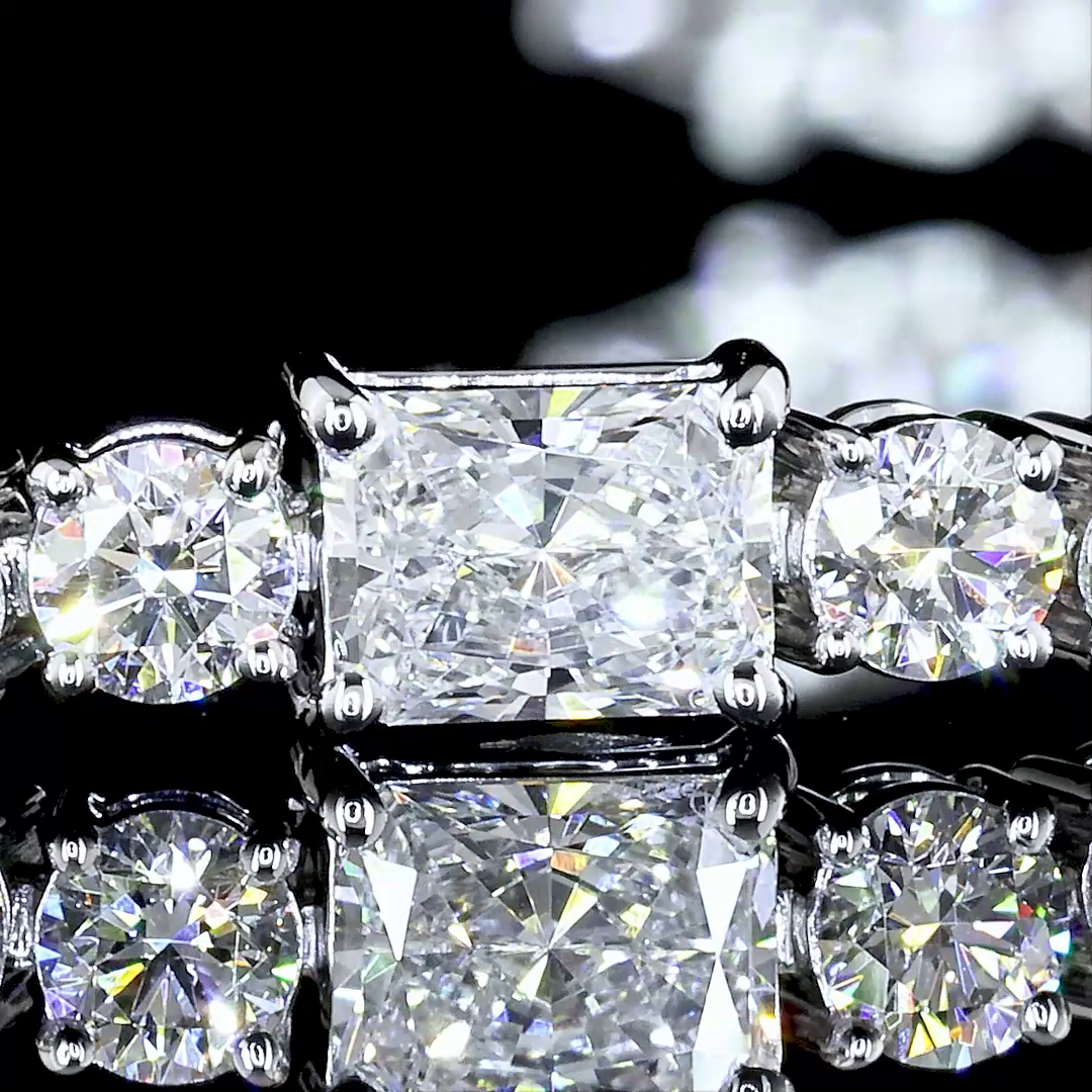 11.3 CT Radiant Lab Grown Diamond Tennis Bracelet in 28 – side view