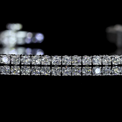 1.53 CT Round Brilliant Lab Grown Diamond Tennis Bracelet in 14K White Gold – close-up