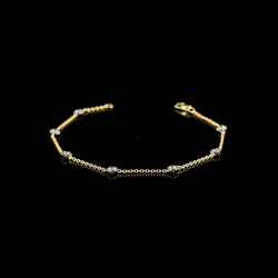 0.65 CT Round Lab Grown Diamond Station Bracelet in 14K Yellow Gold