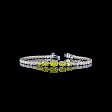 5.62 CT Oval Lab Grown Diamond Riviera Bracelet in Two Tone Gold