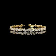 5.8 CT Pear Lab Grown Diamond Tennis Bracelet in 14K Yellow Gold
