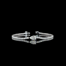 4.52 CT Pear Lab Grown Diamond Tennis Bracelet in 14K White Gold