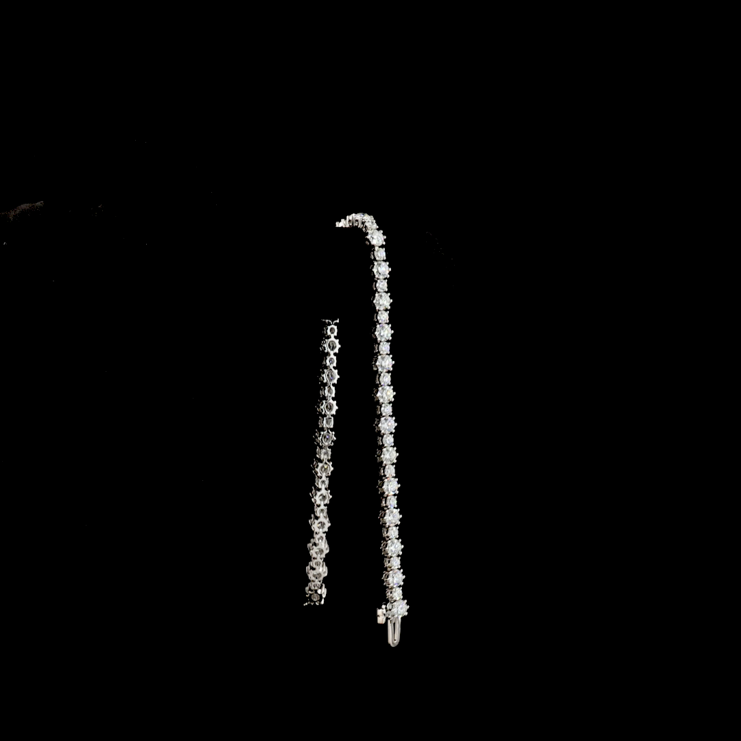 5.8 CT Round Brilliant Lab Grown Diamond Tennis Bracelet in 14K White Gold – worn on wrist
