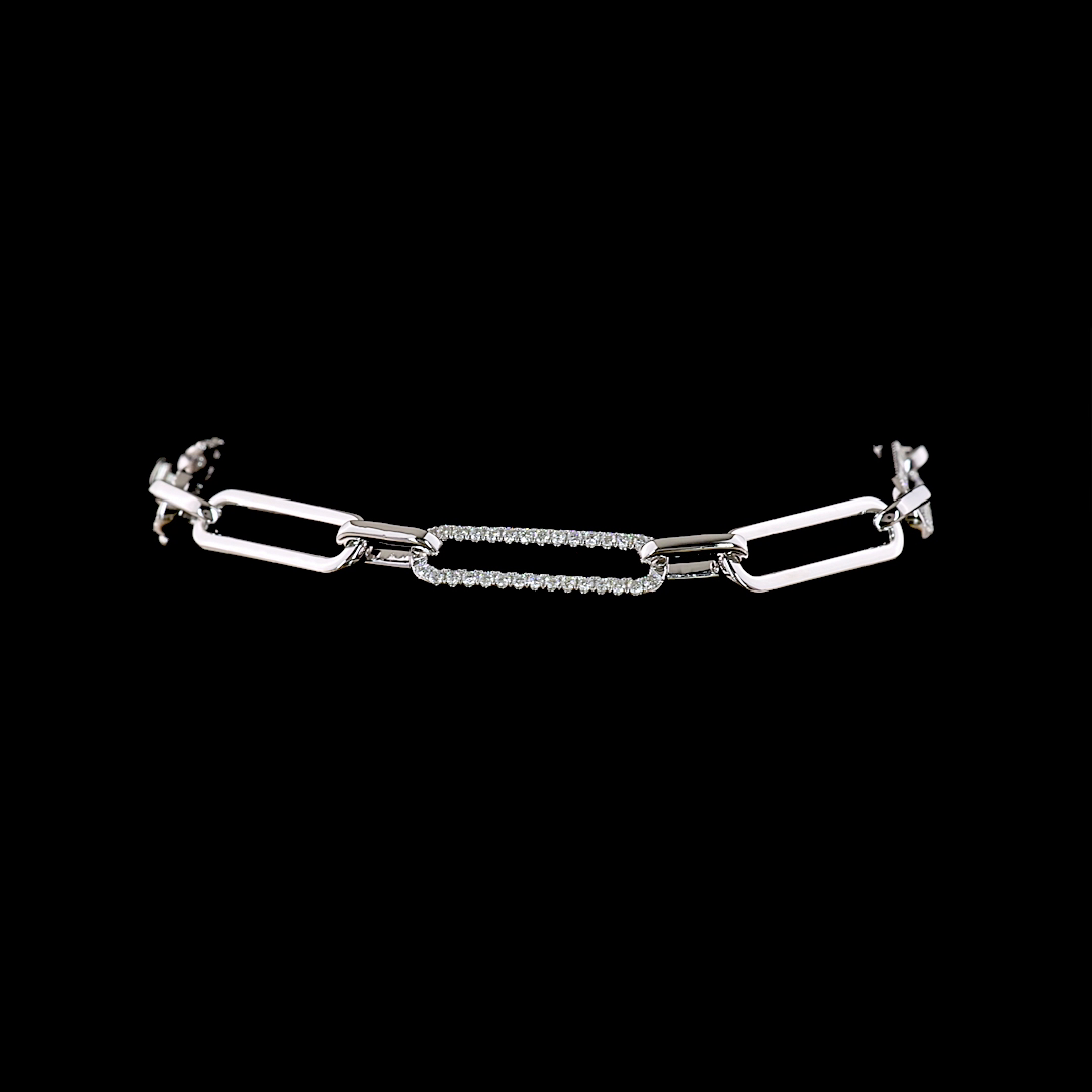 0.69 CT Round Brilliant Lab Grown Diamond Tennis Bracelet in 14K White Gold