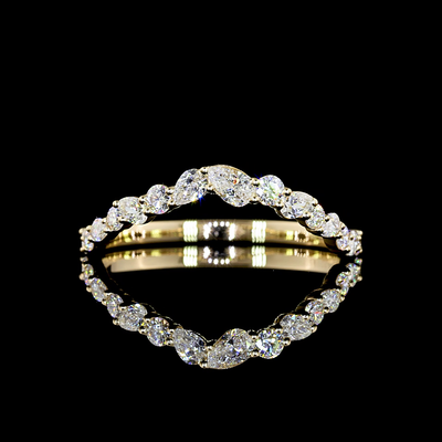 0.42 CT Pear Lab Grown Diamond Half Eternity in 14K Yellow Gold