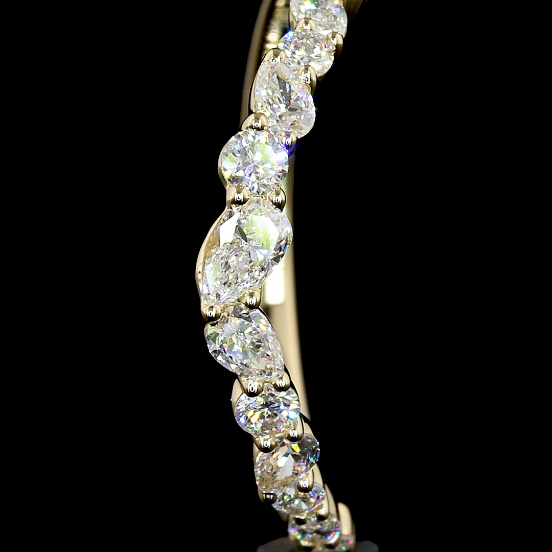 0.42 CT Pear Lab Grown Diamond Half Eternity in 14K Yellow Gold