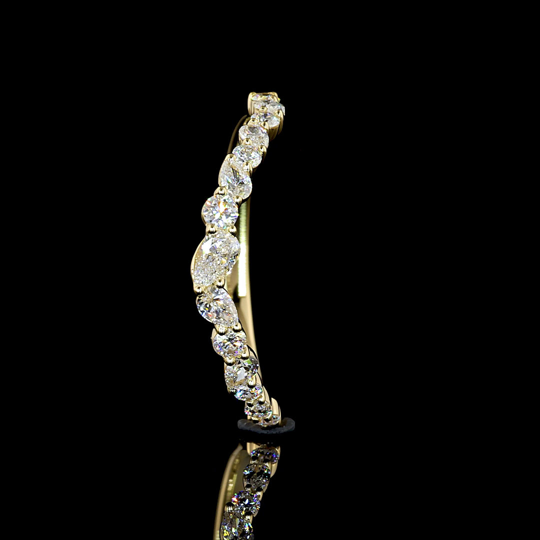 0.42 CT Pear Lab Grown Diamond Half Eternity in 14K Yellow Gold