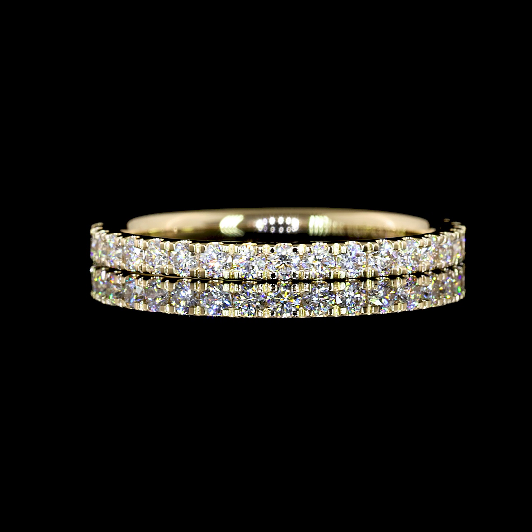 0.42 CT Round Lab Grown Diamond 3/4 Eternity in 14K Yellow Gold