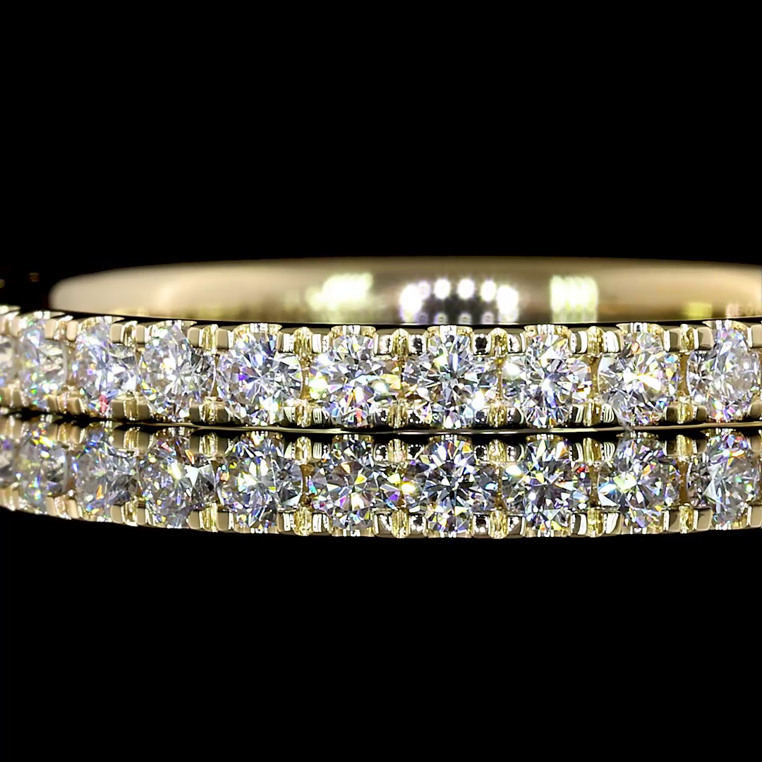 0.42 CT Round Lab Grown Diamond 3/4 Eternity in 14K Yellow Gold