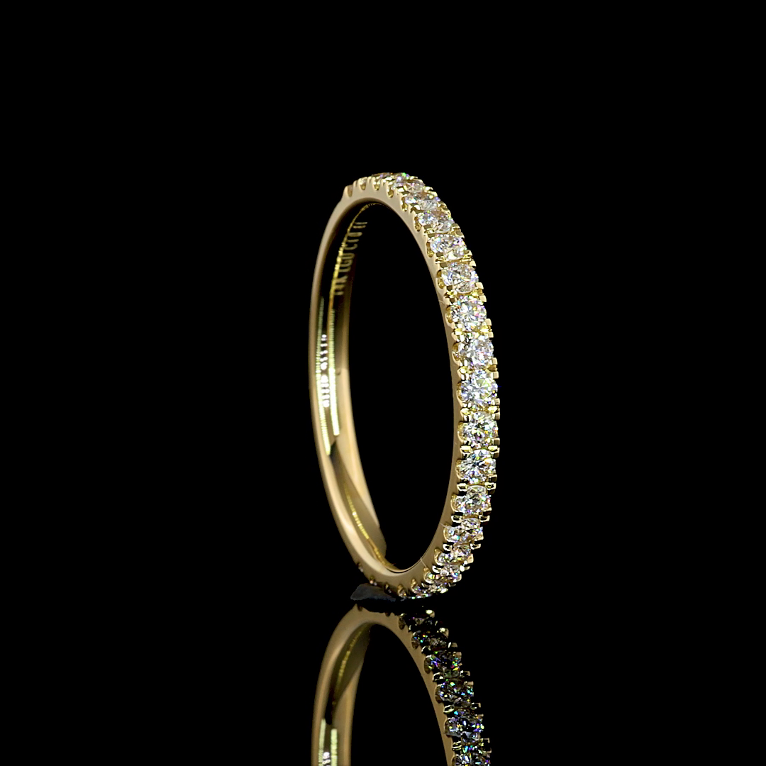 0.42 CT Round Lab Grown Diamond 3/4 Eternity in 14K Yellow Gold