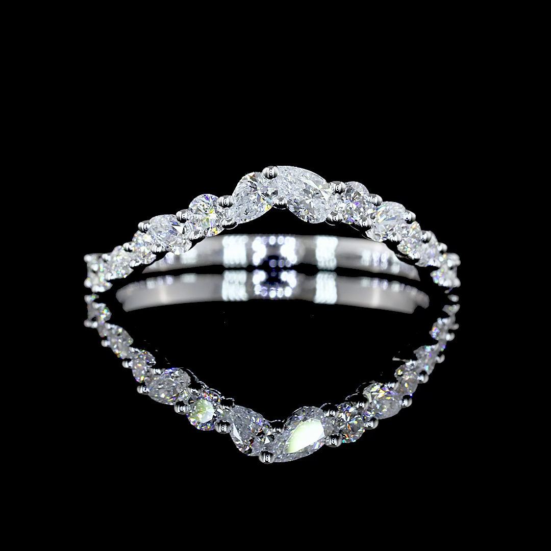 0.42 CT Round Lab Grown Diamond Designer in 14K White Gold