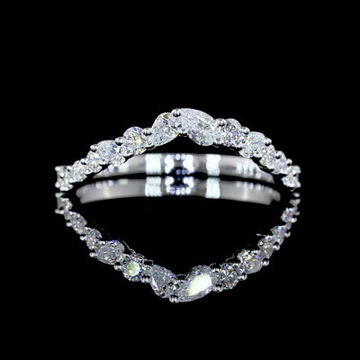 0.42 CT Round Lab Grown Diamond Designer in 14K White Gold