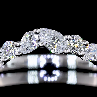 0.42 CT Round Lab Grown Diamond Designer in 14K White Gold
