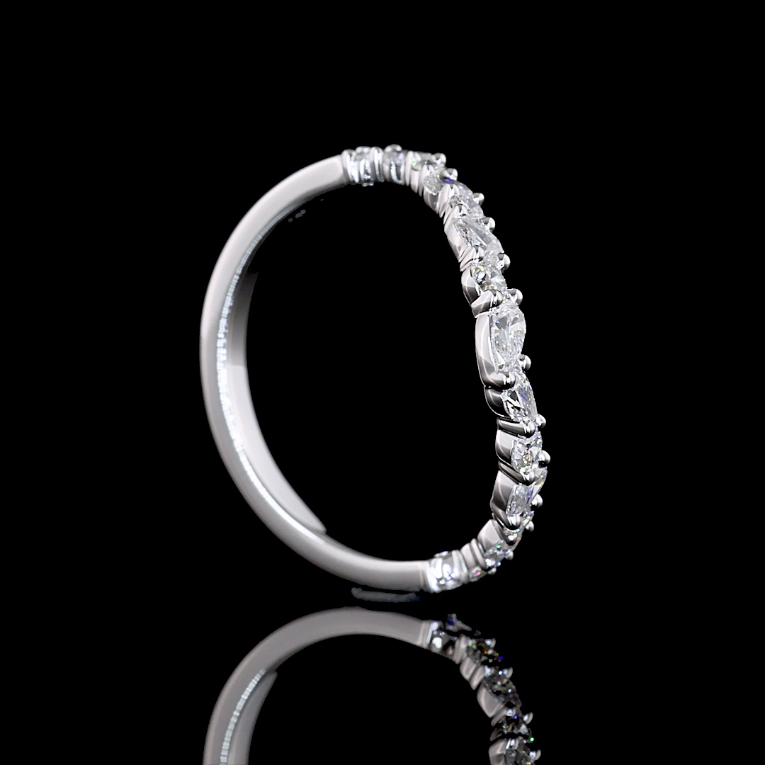 0.42 CT Round Lab Grown Diamond Designer in 14K White Gold
