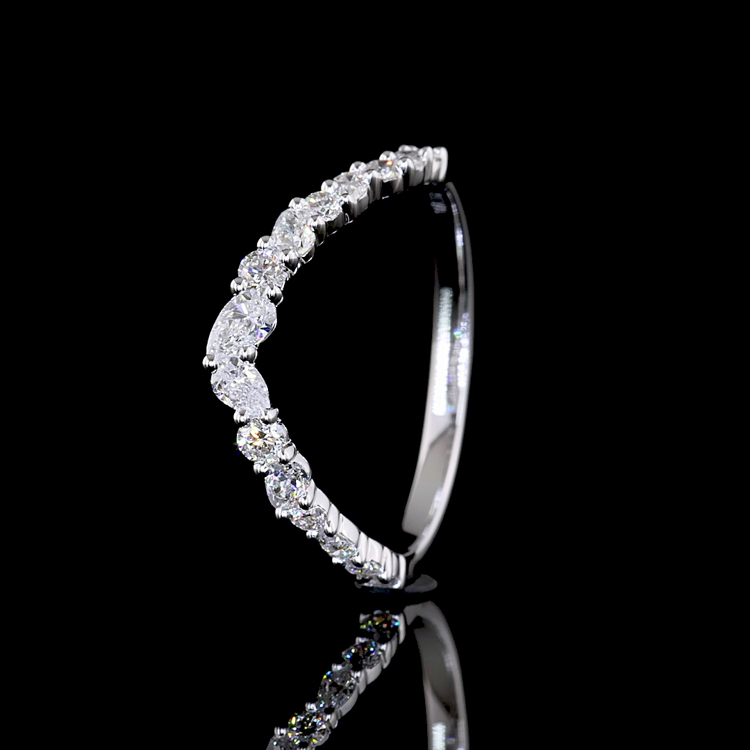 0.42 CT Round Lab Grown Diamond Designer in 14K White Gold