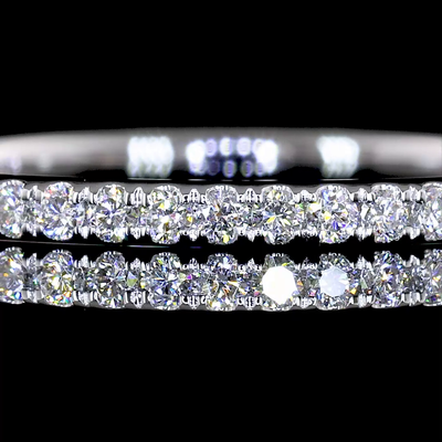 0.23 CT Round Lab Grown Diamond Half Eternity in 14K White Gold