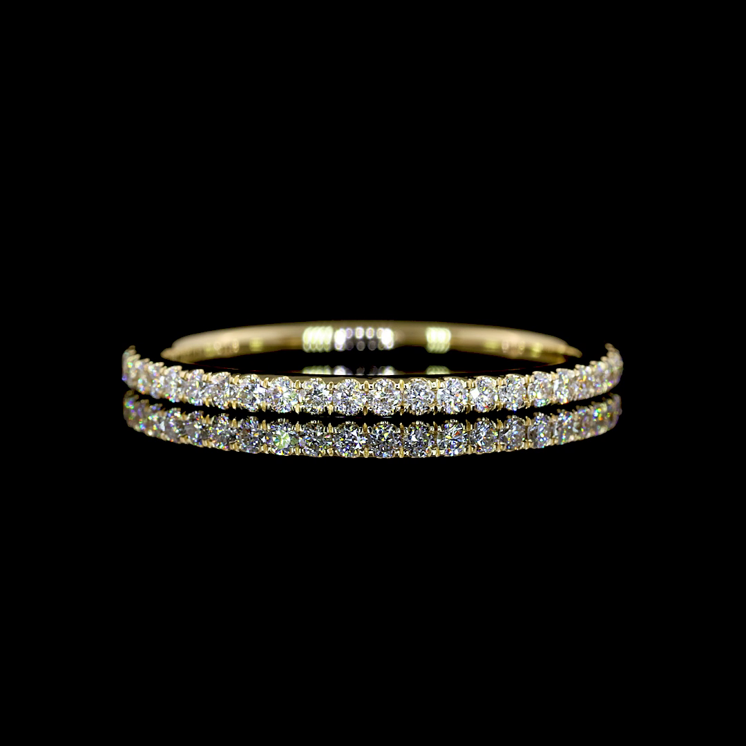 0.25 CT Round Lab Grown Diamond 3/4 Eternity in 14K Yellow Gold
