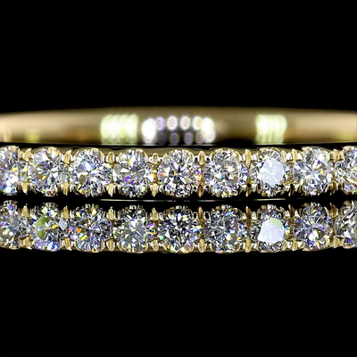 0.25 CT Round Lab Grown Diamond 3/4 Eternity in 14K Yellow Gold