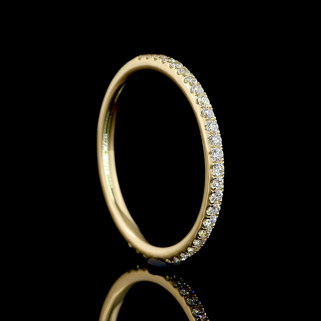 0.25 CT Round Lab Grown Diamond 3/4 Eternity in 14K Yellow Gold