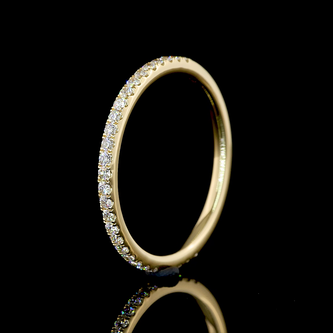 0.25 CT Round Lab Grown Diamond 3/4 Eternity in 14K Yellow Gold