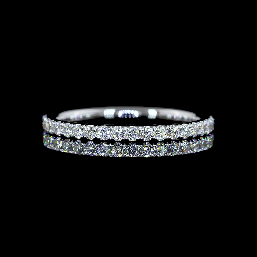 0.31 CT Round Lab Grown Diamond 3/4 Eternity in 14K White Gold