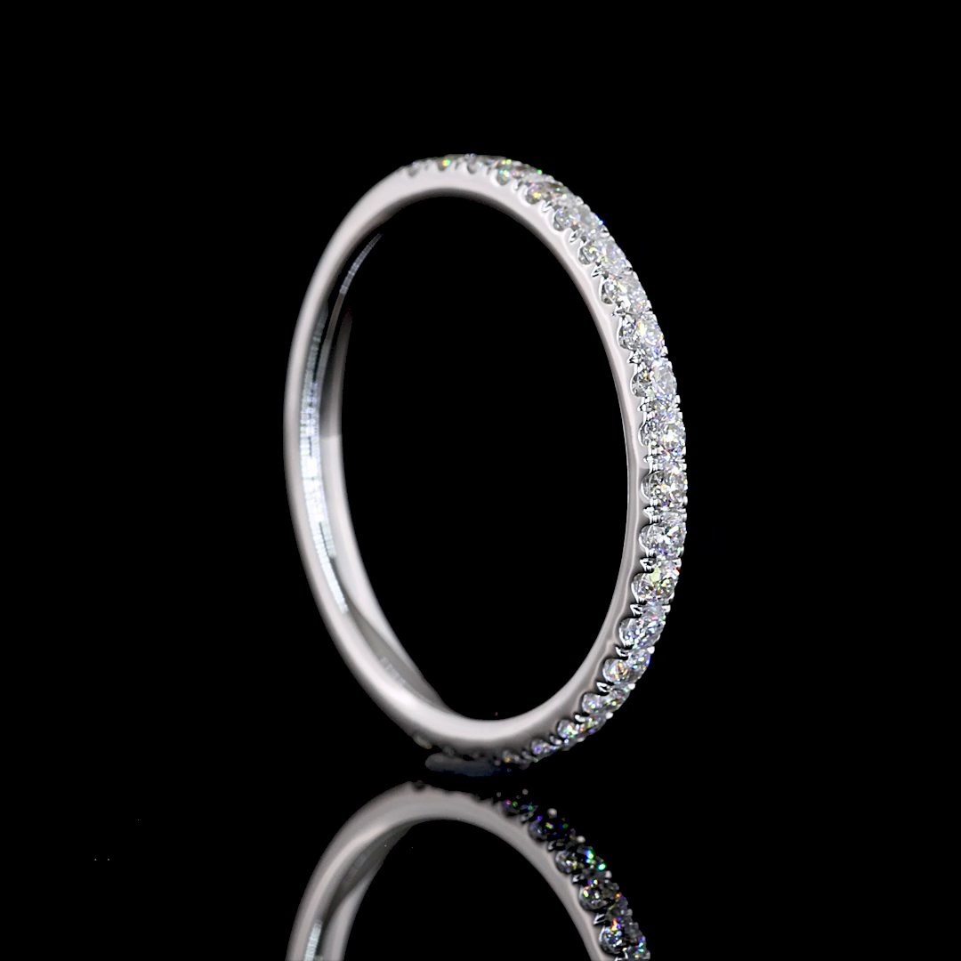 0.31 CT Round Lab Grown Diamond 3/4 Eternity in 14K White Gold