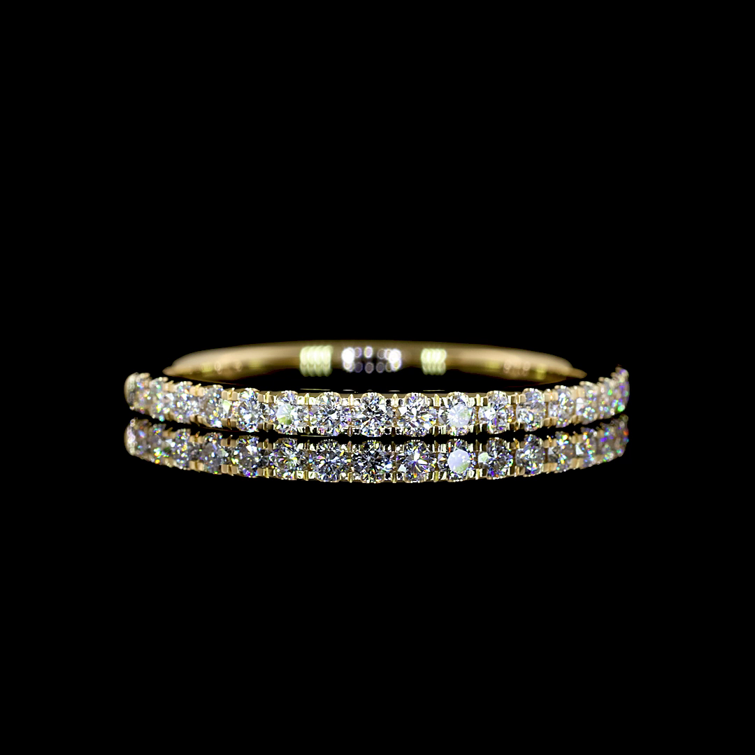 0.29 CT Round Lab Grown Diamond Half Eternity in 14K Yellow Gold