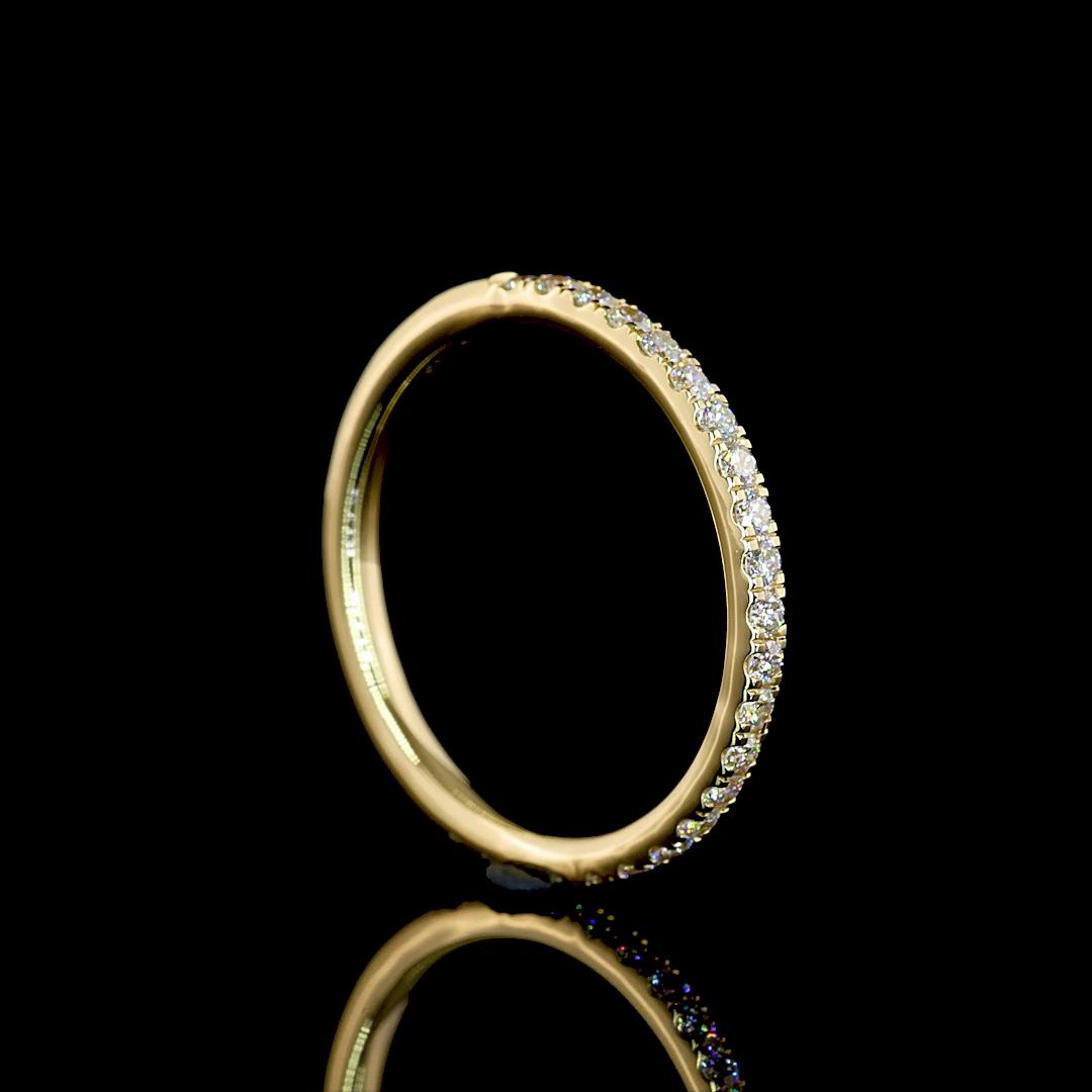 0.29 CT Round Lab Grown Diamond Half Eternity in 14K Yellow Gold