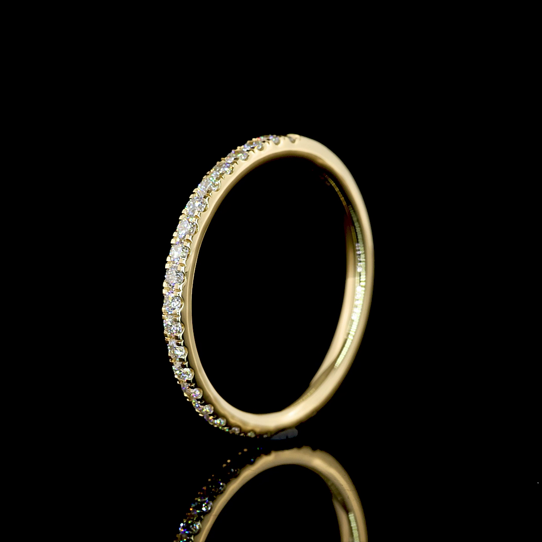 0.29 CT Round Lab Grown Diamond Half Eternity in 14K Yellow Gold