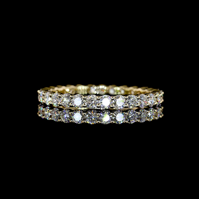 1.07 CT Round Lab Grown Diamond Eternity Band in 14K Yellow Gold