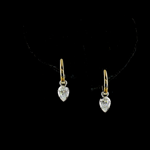 0.56 CT Pear Lab Grown Diamond Drop Earrings in 14K Two Tone