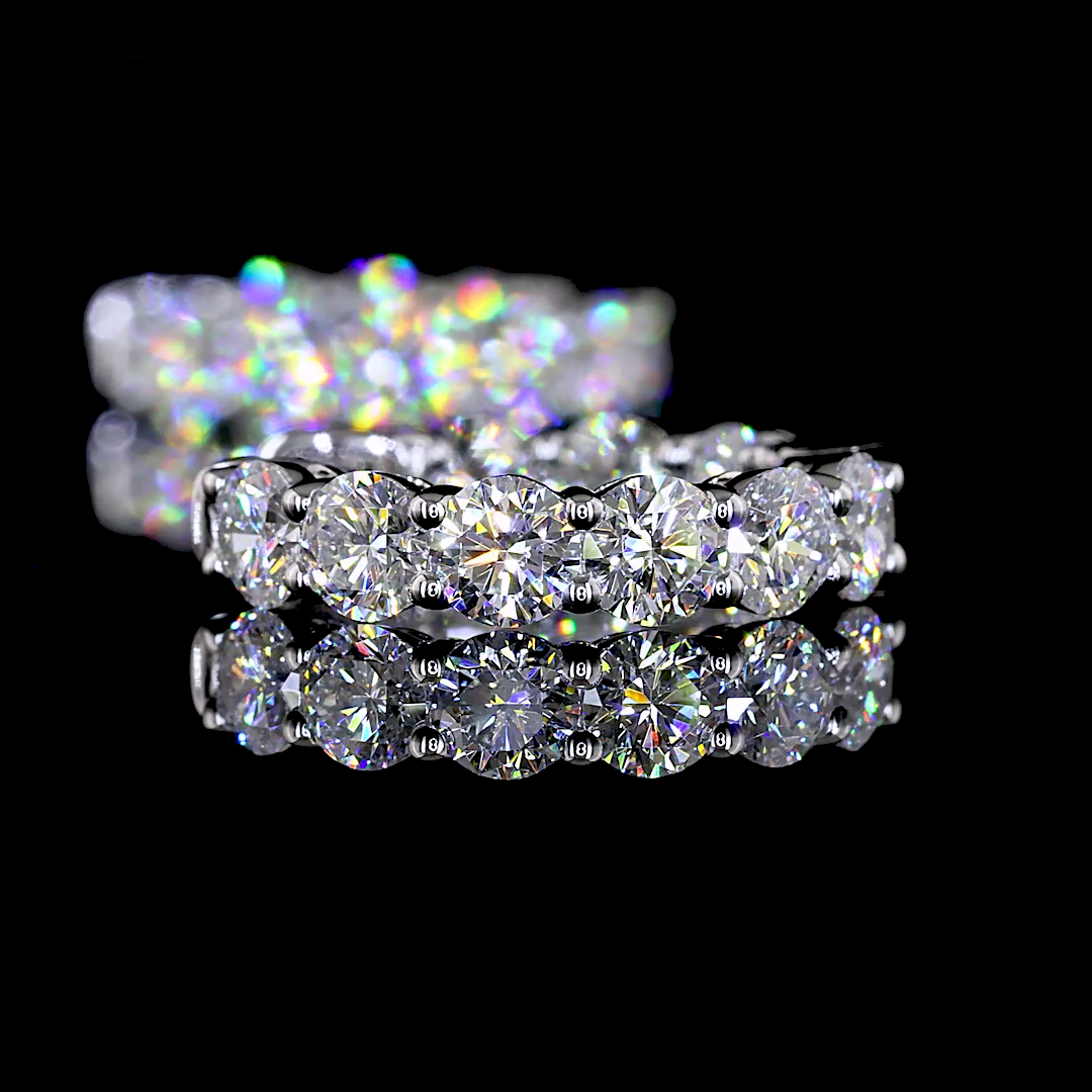 1.89 CT Round Lab Grown Diamond Huggie Earrings in 14K White Gold