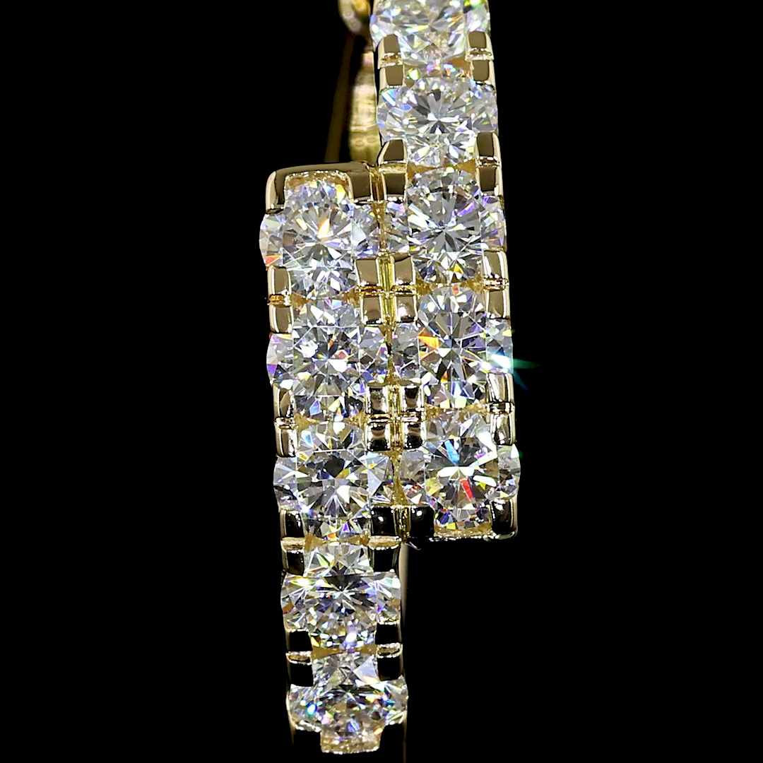 1.26 CT Round Lab Grown Diamond Huggie Earrings in 14K Yellow Gold