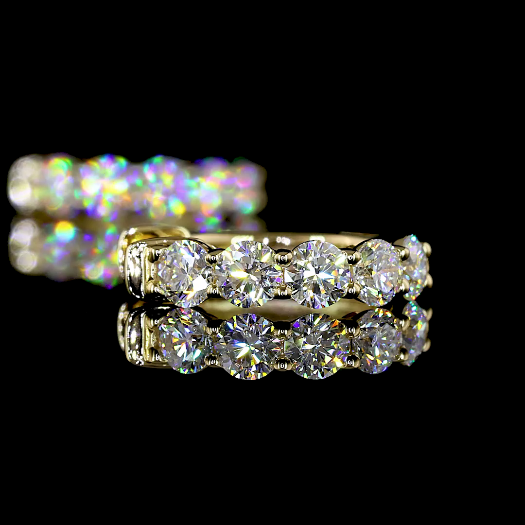 1 CT Round Lab Grown Diamond Huggie Earrings in 14K Yellow Gold