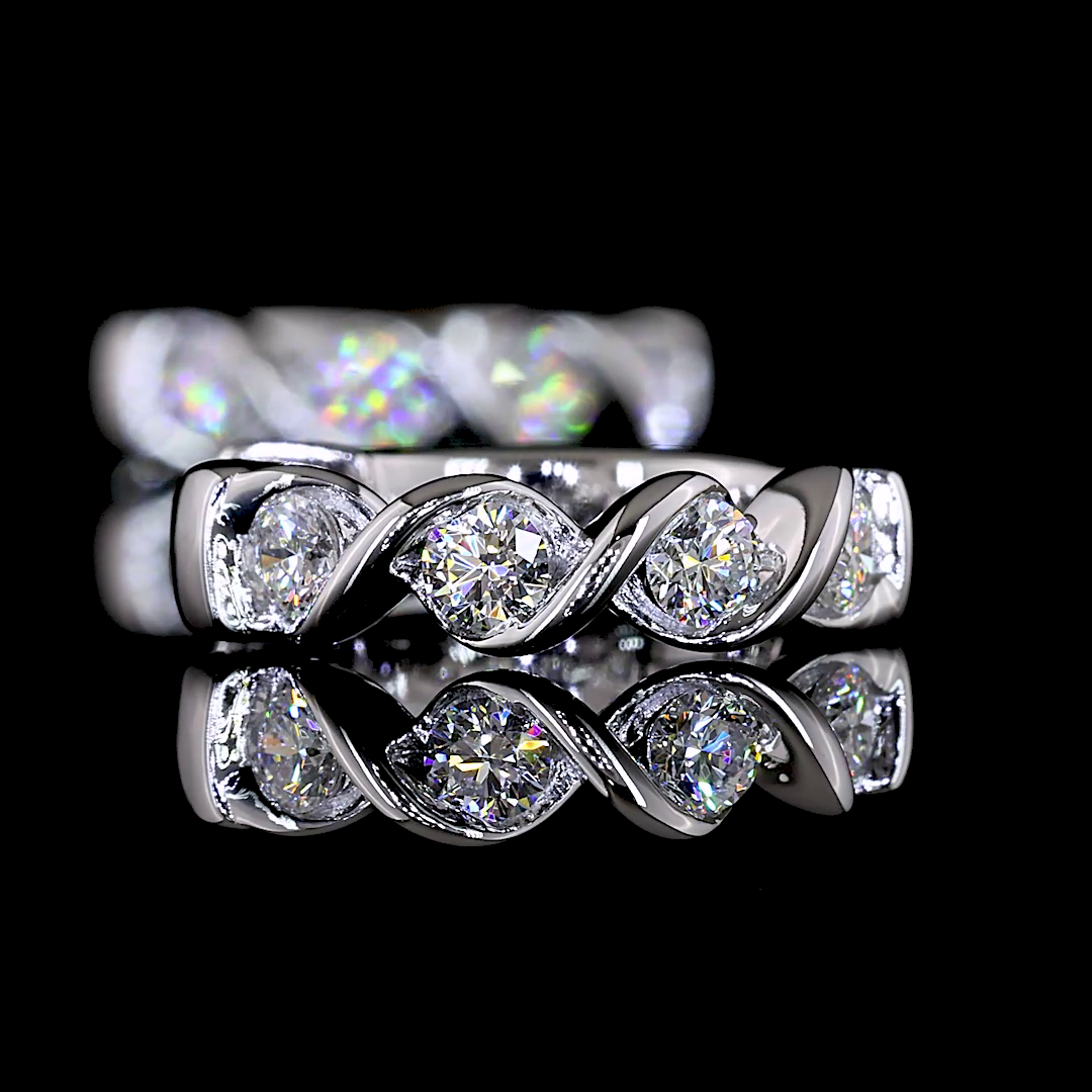0.41 CT Round Lab Grown Diamond Huggie Earrings in 14K White Gold